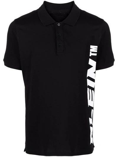 Philipp Plein Logo Short-sleeve Polo Shirt In Black