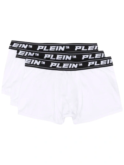 Philipp Plein Logo Waistband Boxers (pack Of 3) In White