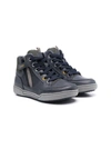Geox Poseido High-top Panelled Sneakers In Blue