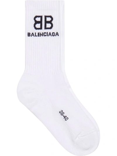 Balenciaga Classic Cotton Tennis Socks In White