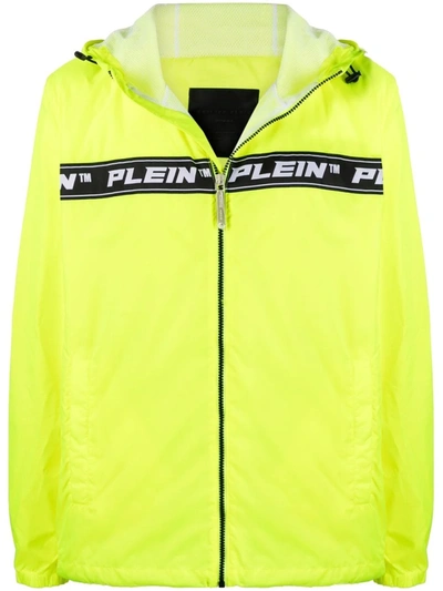 Philipp Plein Logo-tape Hooded Lightweight Jacket In Green