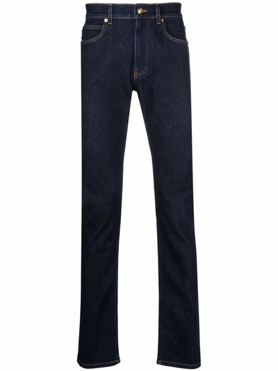 Versace Mid-rise Slim-fit Jeans In Blue