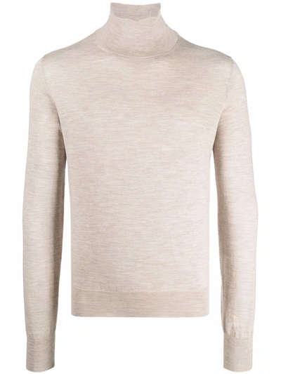 There Was One Fine-knit Roll-neck Jumper In Neutrals
