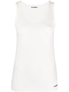 Jil Sander Plus Logo-print Scoop-neck Tank Top In 白色