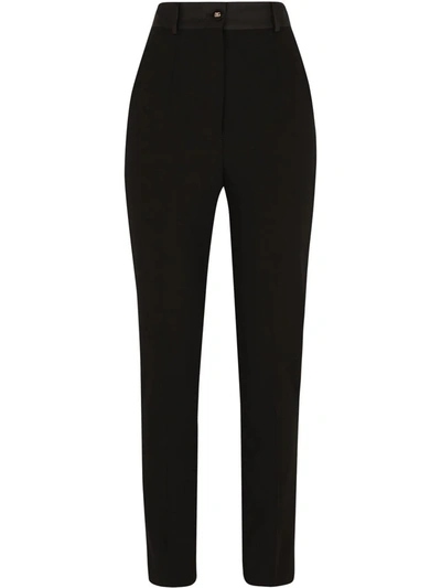 Dolce & Gabbana Slim-fit High-waisted Trousers In Black