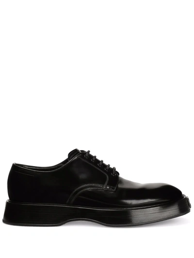 Dolce & Gabbana Dolce E Gabbana Mens Black Leather Lace-up Shoes