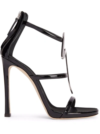 Giuseppe Zanotti Harmony Logo-plaque Sandals In Black