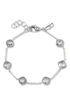 Samuel B. Sterling Silver Cushion Cut Semi-precious Stone Station Bracelet In White