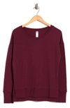 90 Degree By Reflex Brushed Long Sleeve With Side Slit In Windsor Wine