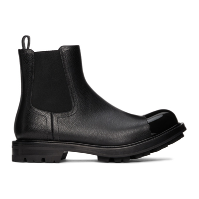 Alexander Mcqueen Leather Chelsea Boots In Black