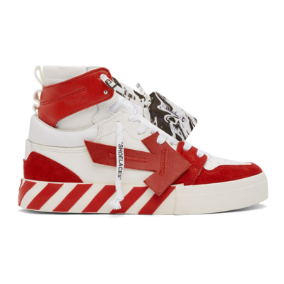 Off-white Off White High Top Vulcanized Sneakers In Red