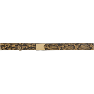 RHUDE TAN SNAKESKIN BELT 