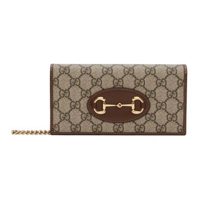 Gucci Horsebit 1955 Wallet-on-chain In Neutrals