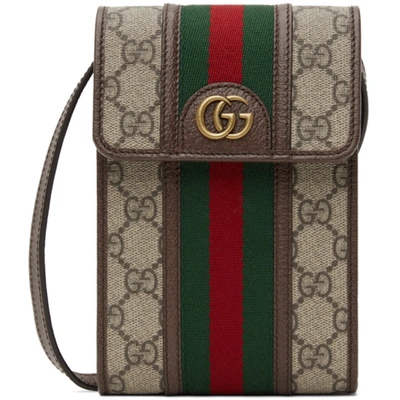 Gucci Beige Gg Supreme Ophidia Messenger Bag In Neutrals