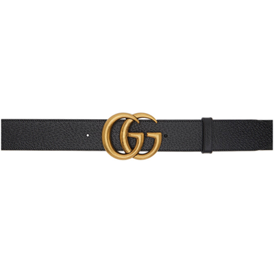 Gucci Black Gg Marmont Belt In 1000 Nero