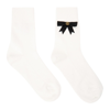 GUCCI WHITE COTTON-BLEND GG BOW SOCKS