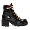 GUCCI BLACK LEATHER SYLVIE BOOTS