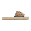 GUCCI BEIGE CANVAS GG ESPADRILLE SANDALS