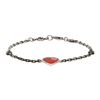 Gucci Sterling Silver Heart Bracelet With Interlocking G In Red