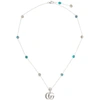 Gucci Silver Pendant Double G Necklace In 8164 0701/pink