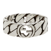 Gucci Interlocking-g Sterling Silver Ring In 0728 Semi Shiny Silv