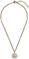 GUCCI GOLD CRYSTAL DOUBLE G NECKLACE