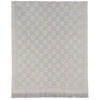 Gucci Gg Jacquard Knitted Scarf In Silver