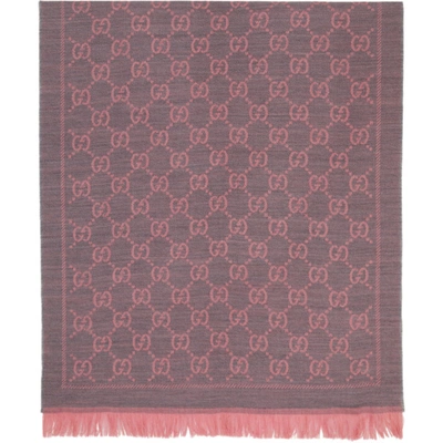 Gucci Gg Wool Scarf In Pink