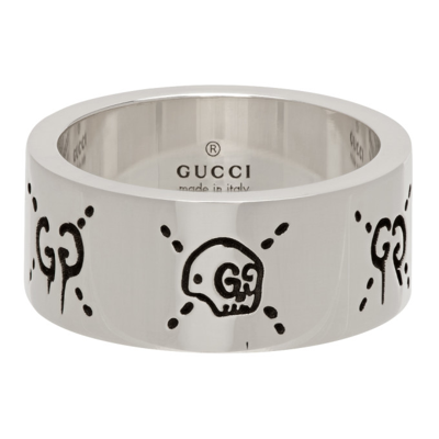 Gucci Ghost 纯银戒指 In Silver