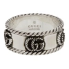 GUCCI SILVER DOUBLE G MARMONT CHAIN RING
