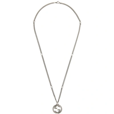 Gucci Interlocking Gg Sterling Silver Necklace In 0728 Semi Shiny Silv
