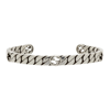 Gucci Interlocking-g 6mm Cuff Bracelet In 0728 Semi Shiny Silv
