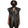 RICK OWENS BLACK LEATHER JUMBO TATLIN BLAZER