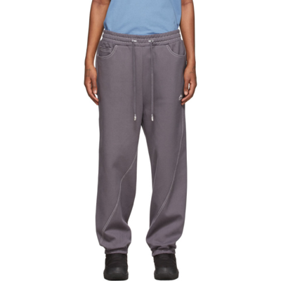 Ader Error Admore Twisted-seam Track Pants In Grey