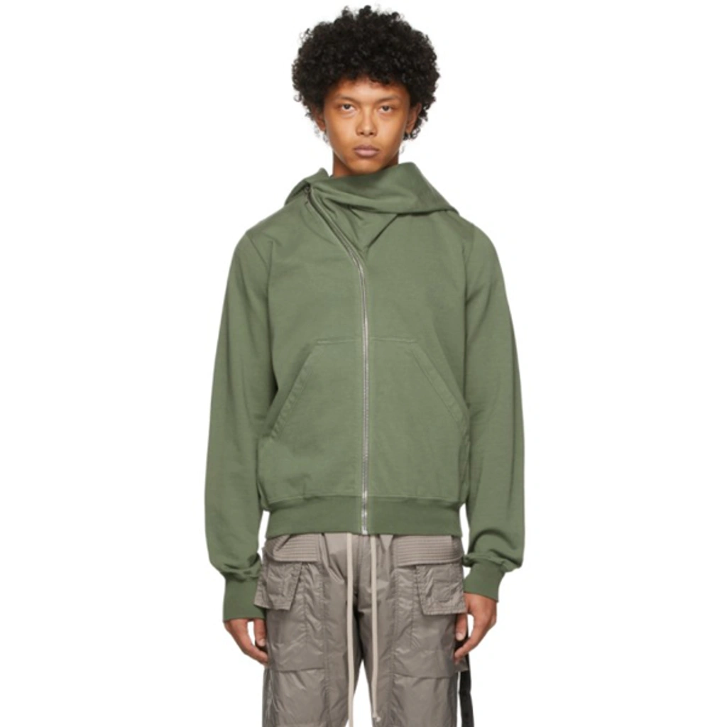 Rick Owens Drkshdw Ssense Exclusive Green Mountain Zip Hoodie In