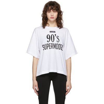 Dolce & Gabbana Printed Oversized Cotton T-shirt In White