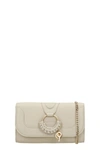 SEE BY CHLOÉ SEE BY CHLOÉ HANA LOGO CLUTCH IN BEIGE LEATHER,CHS20SP91230524H