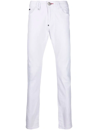 Philipp Plein Teddy Bear Straight Cut 直筒牛仔裤 In White
