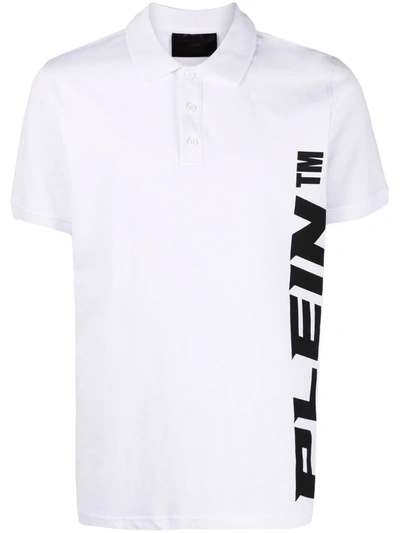 Philipp Plein Logo Short-sleeve Polo Shirt In Weiss