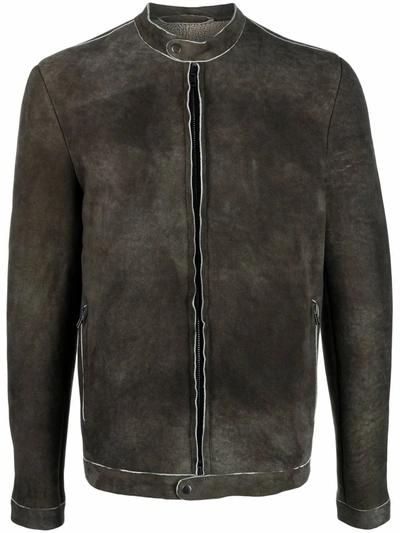 Salvatore Santoro Zipped-up Leather Jacket In Grün