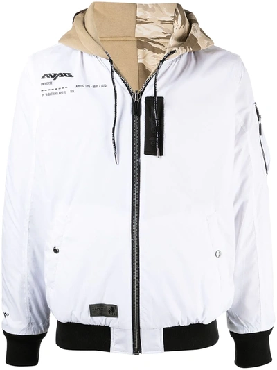 Aape By A Bathing Ape Contrast Hood Logo Jacket In Weiss