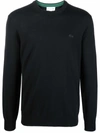 Lacoste Logo Embroidered Sweatshirt In Schwarz