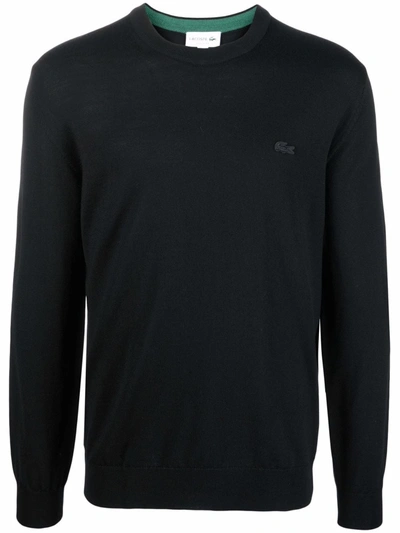 Lacoste Logo Embroidered Sweatshirt In Black