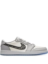 Jordan X Dior Air  1 Low Sneakers In Grau