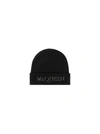 Alexander Mcqueen Logo Cashmere & Wool Beanie In Black/ivory