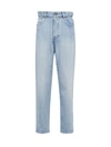 Miu Miu Light Blue Jeans With Ruffled Waist In Light Blue