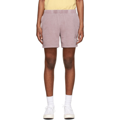 John Elliott Burgundy Interval Shorts In Washed Bordeaux