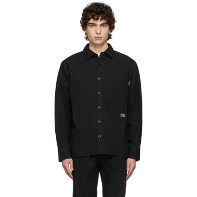 Advisory Board Crystals Black Cotton Work Shirt In Anthracite