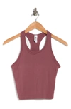 90 Degree By Reflex Racerback Cropped Tank With Bra In Rouge Blush