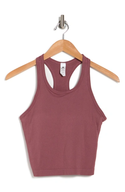 90 Degree By Reflex Racerback Cropped Tank With Bra In Rouge Blush